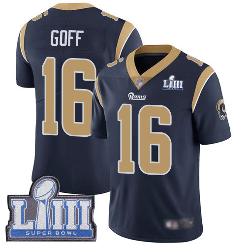 Los Angeles Rams Limited Navy Blue Men Jared Goff Home Jersey NFL Football #16 Super Bowl LIII Bound Vapor Untouchable->los angeles rams->NFL Jersey